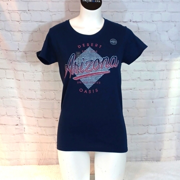 Arizona‎ Y2K Womans Gildans Blue TShirt S - Picture 1 of 8